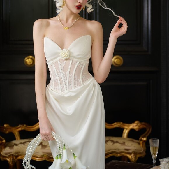 Dresses & Skirts - Victorian Style Strapless Corset Gown